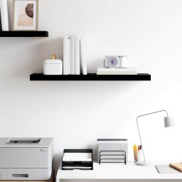 vidaXL Wandschap zwevend 80x23,5x3,8 cm MDF hoogglans zwart