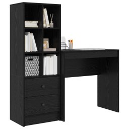 vidaXL Bureau Zwart Eiken 125,5 x 40 x 127 cm 2 st