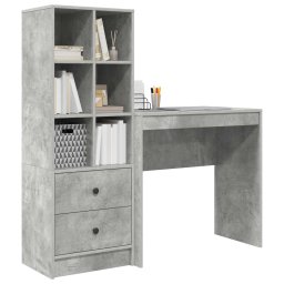 vidaXL Bureau Beton Grijs 125,5 x 40 x 127 cm 2 st