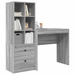 vidaXL Bureau Grijs Sonoma 125,5 x 40 x 127 cm 2 st