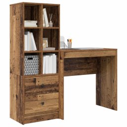 vidaXL Bureau Oudhout 125,5 x 40 x 127 cm 2 st