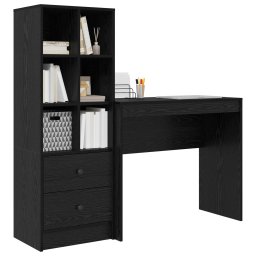 vidaXL Bureau Zwart Eiken 135,5 x 40 x 127 cm 2 st
