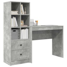 vidaXL Bureau Beton Grijs 135,5 x 40 x 127 cm 2 st