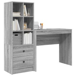vidaXL Bureau Grijs Sonoma 135,5 x 40 x 127 cm 2 st