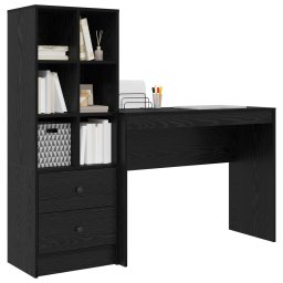 vidaXL Bureau Zwart Eiken 145,5 x 40 x 127 cm 2 st