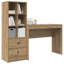 vidaXL Bureau Artisan Eiken 145,5 x 40 x 127 cm 2 st