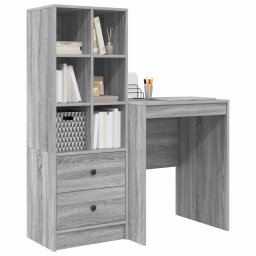 vidaXL Bureau Grijs Sonoma 105,5 x 50 x 127 cm 2 st