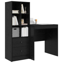 vidaXL Bureau Zwart Eiken 115,5 x 50 x 127 cm 2 st