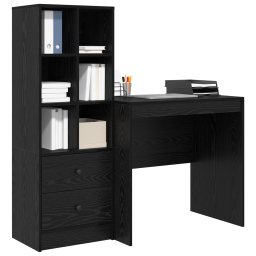 vidaXL Bureau Zwart Eiken 125,5 x 50 x 127 cm 2 st