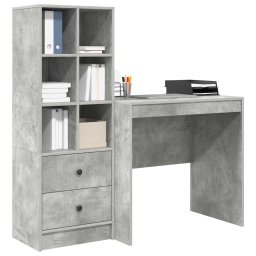 vidaXL Bureau Beton Grijs 125,5 x 50 x 127 cm 2 st