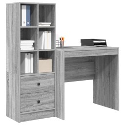 vidaXL Bureau Grijs Sonoma 125,5 x 50 x 127 cm 2 st