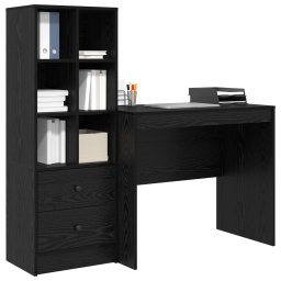 vidaXL Bureau Zwart Eiken 135,5 x 50 x 127 cm 2 st