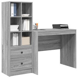 vidaXL Bureau Grijs Sonoma 135,5 x 50 x 127 cm 2 st