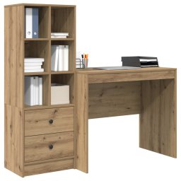 vidaXL Bureau Artisan Eiken 135,5 x 50 x 127 cm 2 st