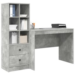 vidaXL Bureau Beton Grijs 145.5 x 50 x 127 cm 2 st