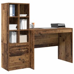 vidaXL Bureau Oudhout 145.5 x 50 x 127 cm 2 st
