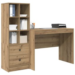 vidaXL Bureau Artisan Eiken 145.5 x 50 x 127 cm 2 st