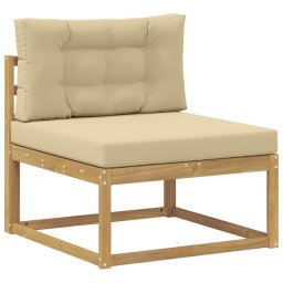 vidaXL Buiten bankenset 7 st Wit en Beige