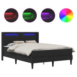 vidaXL Bedframe met matras Zwart 120 x 190 cm Kunstleer