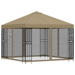 vidaXL Tuin Gazebo met Zijwanden 3 x 3 m Beige Polyester en staal