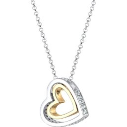 Elli Halsketting Hartje met Swarovski® Kristallen 925 Zilver verguld