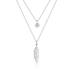 Elli Halsketting Veer Boho 925 Sterling Zilver Kristal