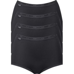 sloggi - Maat 48 - Basic+ Dames Maxi slip - 4-pack - Zwart