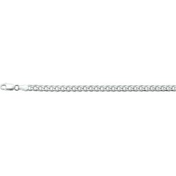 The Jewelry Collection - Armband Geslepen Gourmet 4,0 mm - Zilver- 20 cm