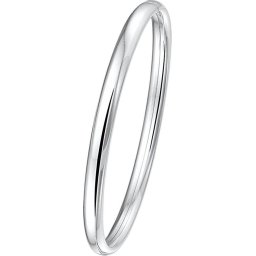 The Jewelry Collection - Bangle Dop Ovale Buis 5 X 60 mm - Zilver