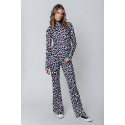 Colourful Rebel - Maat S Cute Flower Peached Extra Flare Pants