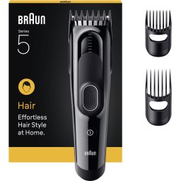 Braun Haartrimmer Tondeuse Series 5 HC5530 + 3 Tools - Levenslang Scherp Scheerblad - 17 Lengtes - Zwart