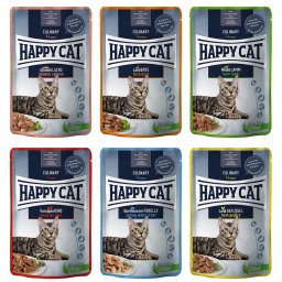 Voordeelpakket Happy Cat Pouch Meat in Sauce 12 x 85 g - Mix I