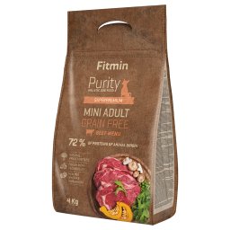 4 kg Fitmin dog Purity Adult Mini Graanvrij Rund hondenvoer droog