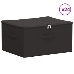 vidaXL Opbergbox 24 st Nonwoven stof 43 x 34 x 23 cm 33,6 L Antraciet