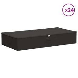 vidaXL Opbergbox 24 st Nonwoven stof 100 x 50 x 18 cm 90 l Antraciet