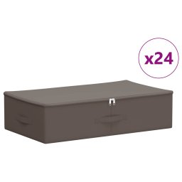 vidaXL Opbergbox 24 st Nonwoven stof 70 x 40 x 18 cm 50,4 L Grijs