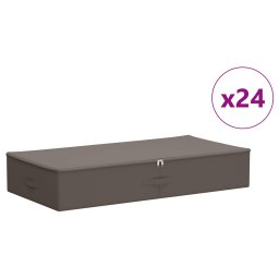 vidaXL Opbergbox 24 st Nonwoven stof 90 x 48 x 15 cm 64,8 L Grijs