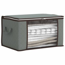 vidaXL Opbergdoos met Transparante Zijraam 2 st Nonwoven stof 90,3 L