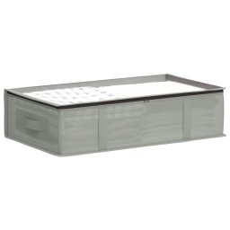vidaXL Opbergdoos met transparant bovenraam Grijs 70 x 40 x 18 cm