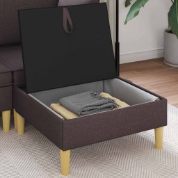 vidaXL Sofa Kruk met Opslag Donkerbruin Stof