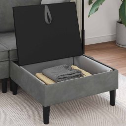 vidaXL Sofa Kruk met Opslag Donkergrijs Fluweel