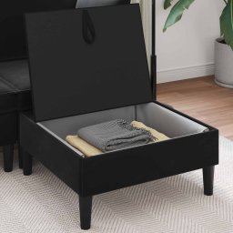 vidaXL Sofa Kruk met Opslag Zwart Fluweel