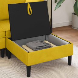 vidaXL Sofa Kruk met Opslag Geel Fluweel