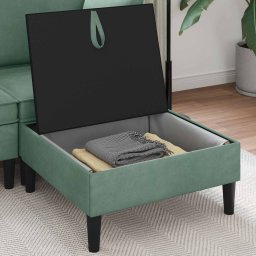 vidaXL Sofa Kruk met Opslag Zeegroen Fluweel