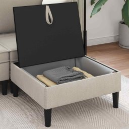 vidaXL Sofa Kruk met Opslag Havermout Fluweel