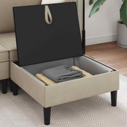 vidaXL Sofa Kruk met Opslag Zand Fluweel