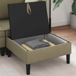 vidaXL Sofa Kruk met Opslag Kaki Fluweel