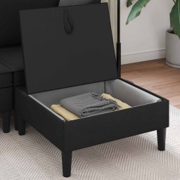 vidaXL Sofa Kruk met Opslag Zwart Fluweel