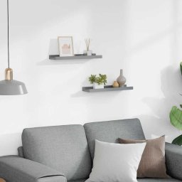 vidaXL Fotoplanken 2 st 40x9x3 cm MDF grijs