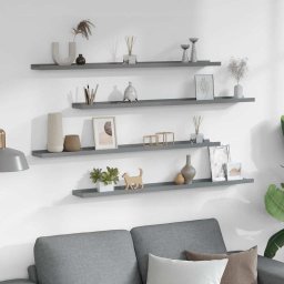 vidaXL Wandschappen 4 st 100x9x3 cm grijs